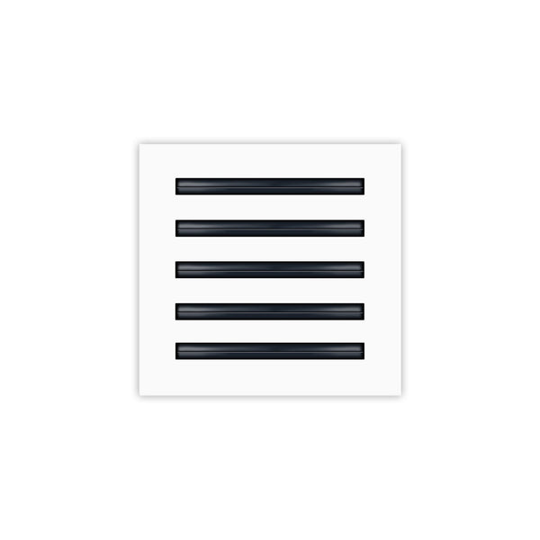 Front of 10x10 Modern Air Vent Cover White - 10x10 Standard Linear Slot Diffuser White - Texas Buildmart
