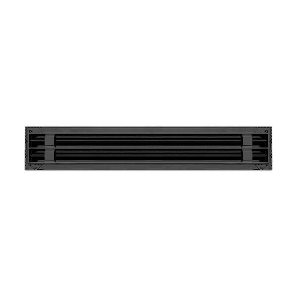 Back of 24 Inch 2 Slot Linear Air Vent Cover Black - 24 Inch 2 Slot Linear Diffuser Black - Texas Buildmart