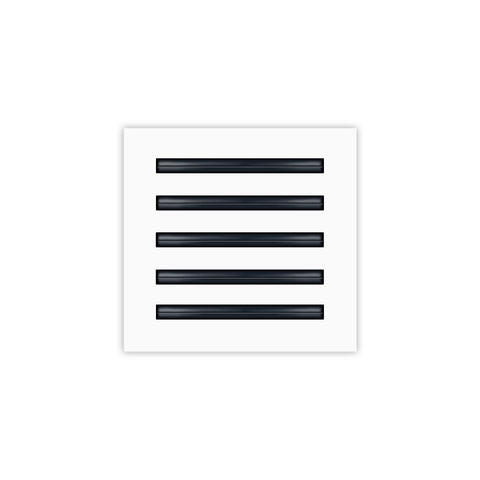 Front of 10x10 Modern Air Vent Cover White - 12x10 Standard Linear Slot Diffuser White - Texas Buildmart