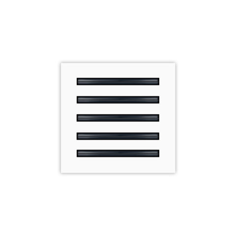 Front of 10x10 Modern Air Vent Cover White - 12x10 Standard Linear Slot Diffuser White - Texas Buildmart