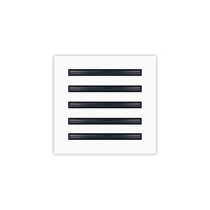 Front of 10x10 Modern Air Vent Cover White - 10x10 Standard Linear Slot Diffuser White - Texas Buildmart
