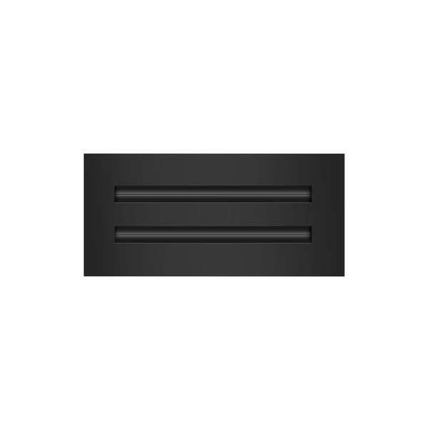 Front of 10x4 Modern Air Vent Cover Black - 10x4 Standard Linear Slot Diffuser Black - Texas Buildmart