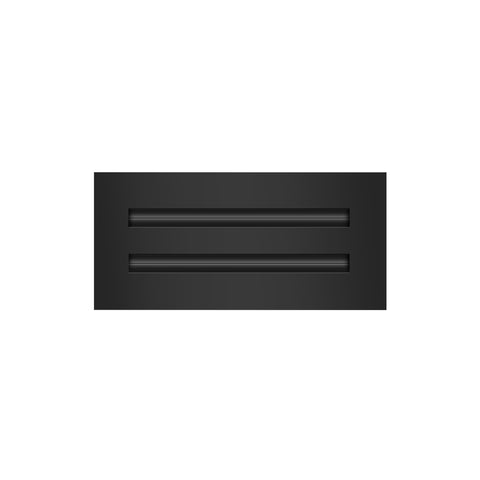 Front of 10x4 Modern Air Vent Cover Black - 10x4 Standard Linear Slot Diffuser Black - Texas Buildmart