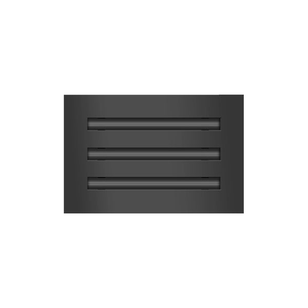 Front of 10x6 Modern Air Vent Cover Black - 10x6 Standard Linear Slot Diffuser Black - Texas Buildmart