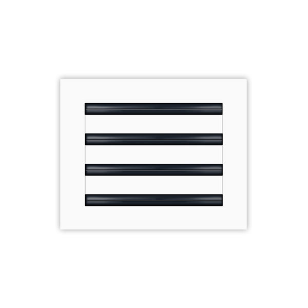 Front of 10x8 Modern Air Vent Cover White - 10x8 Standard Linear Slot Diffuser White - Texas Buildmart