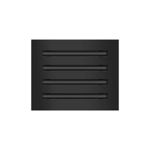Front of 10x8 Modern Air Vent Cover Black - 10x8 Standard Linear Slot Diffuser Black - Texas Buildmart