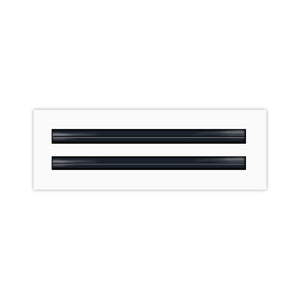 Front of 12 Inch 2 Slot Linear Air Vent Cover White - 12 Inch 2 Slot Linear Diffuser White - Texas Buildmart