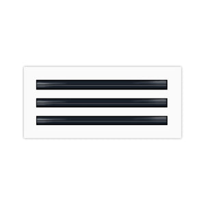 Front of 12 Inch 3 Slot Linear Air Vent Cover White - 12 Inch 3 Slot Linear Diffuser White - Texas Buildmart