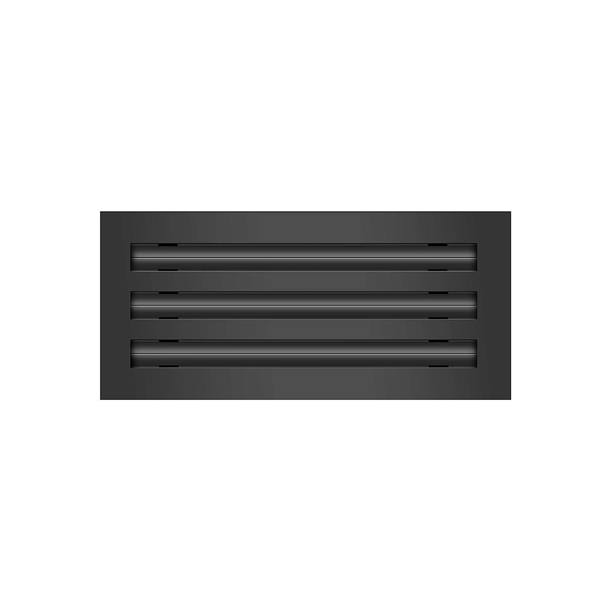 Front of 12 Inch 3 Slot Linear Air Vent Cover Black - 12 Inch 3 Slot Linear Diffuser Black - Texas Buildmart