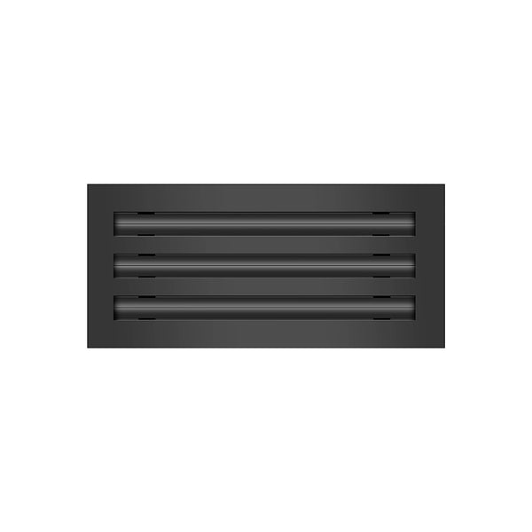 Front of 12 Inch 3 Slot Linear Air Vent Cover Black - 12 Inch 3 Slot Linear Diffuser Black - Texas Buildmart