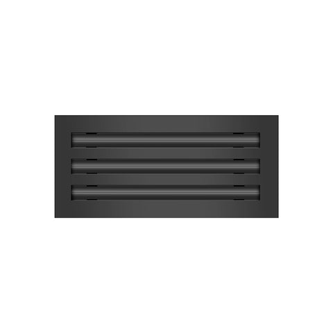 Front of 12 Inch 3 Slot Linear Air Vent Cover Black - 12 Inch 3 Slot Linear Diffuser Black - Texas Buildmart