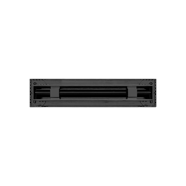 Back of 12 Inch 1 slot Linear Air Vent Cover Black - 12 Inch 1 slot Linear Diffuser Black - Texas Buildmart