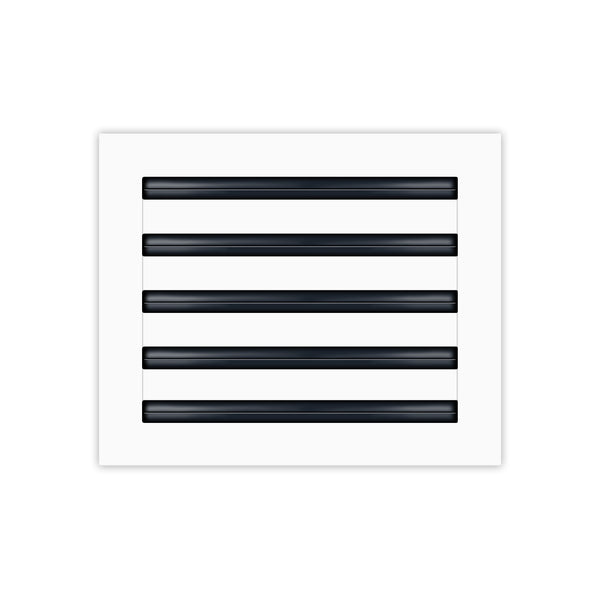 Front of 12x10 Modern Air Vent Cover White - 12x10 Standard Linear Slot Diffuser White - Texas Buildmart