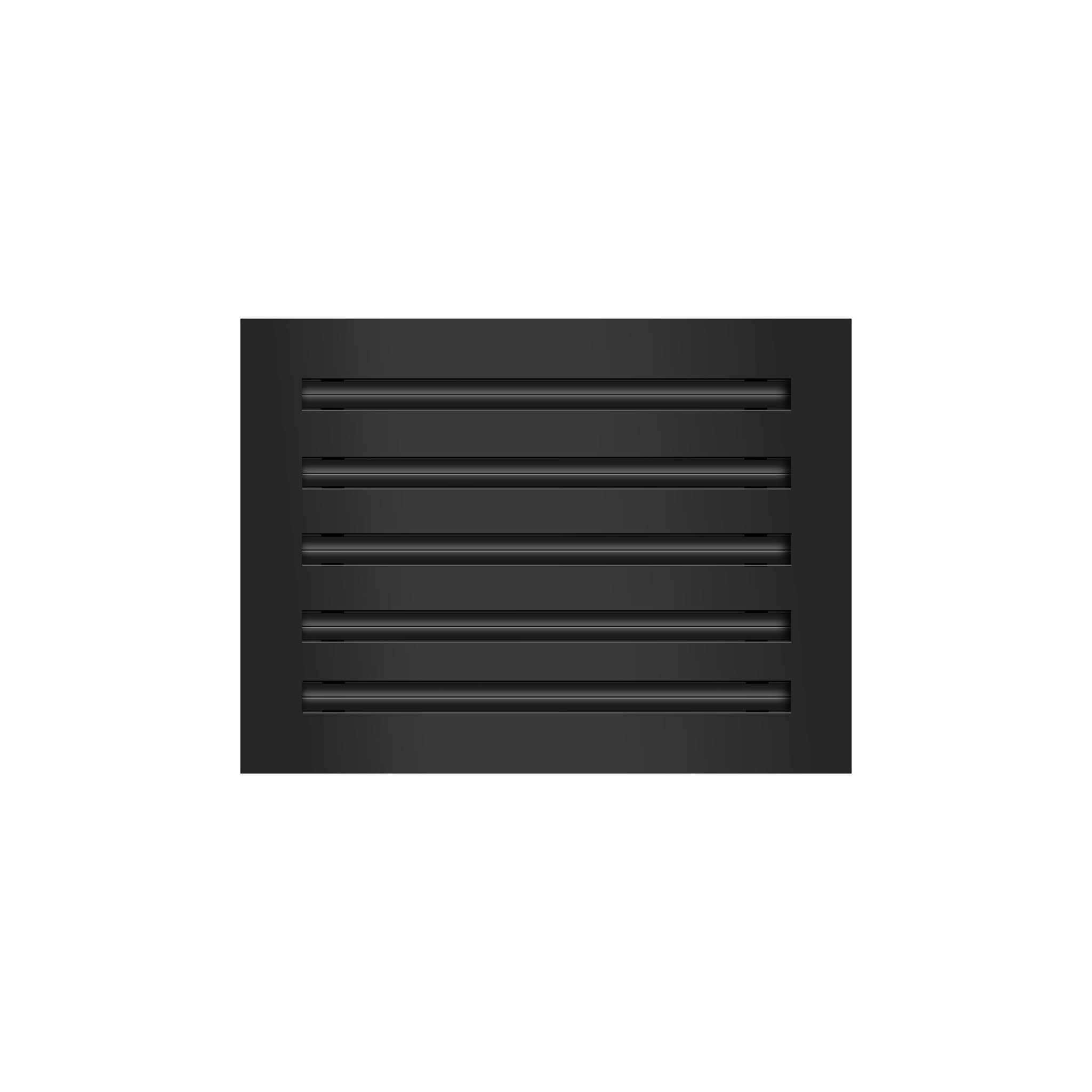 Front of 12x10 Modern Air Vent Cover Black - 12x10 Standard Linear Slot Diffuser Black - Texas Buildmart