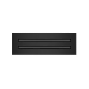 Front of 12x4 Modern Air Vent Cover Black - 12x4 Standard Linear Slot Diffuser Black - Texas Buildmart