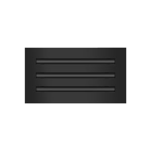 Front of 12x6 Modern Air Vent Cover Black - 12x6 Standard Linear Slot Diffuser Black - Texas Buildmart