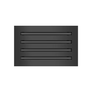 Front of 12x8 Modern Air Vent Cover Black - 12x8 Standard Linear Slot Diffuser Black - Texas Buildmart