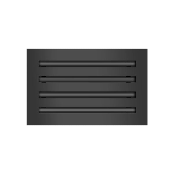 Front of 12x8 Modern Air Vent Cover Black - 12x8 Standard Linear Slot Diffuser Black - Texas Buildmart