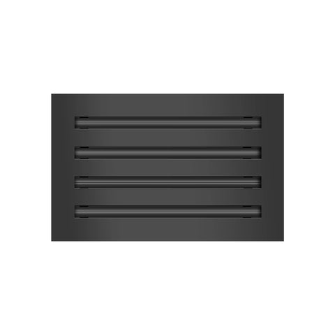 Front of 12x8 Modern Air Vent Cover Black - 12x8 Standard Linear Slot Diffuser Black - Texas Buildmart
