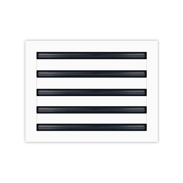 Front of 14x10 Modern Air Vent Cover White - 14x10 Standard Linear Slot Diffuser White - Texas Buildmart
