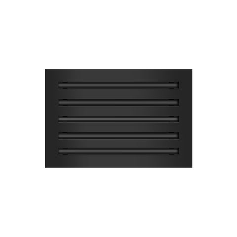 Front of 14x10 Modern Air Vent Cover Black - 14x10 Standard Linear Slot Diffuser Black - Texas Buildmart