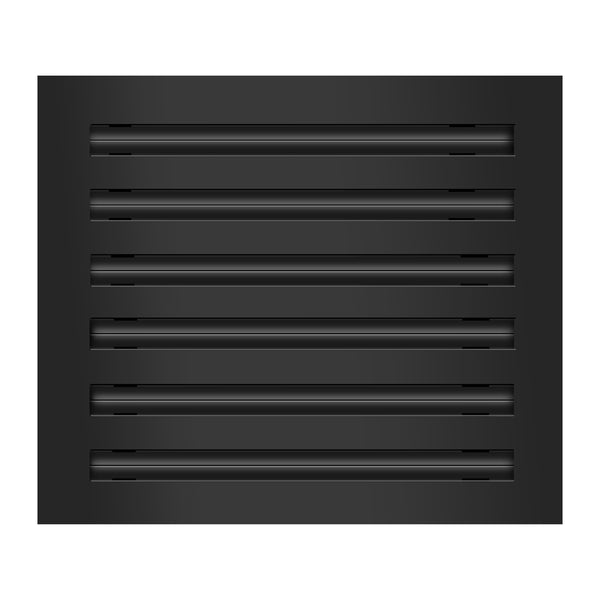 Front of 14x12 Modern Air Vent Cover Black - 14x12 Standard Linear Slot Diffuser Black - Texas Buildmart