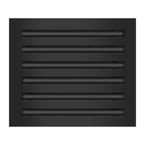 Front of 14x12 Modern Air Vent Cover Black - 14x12 Standard Linear Slot Diffuser Black - Texas Buildmart