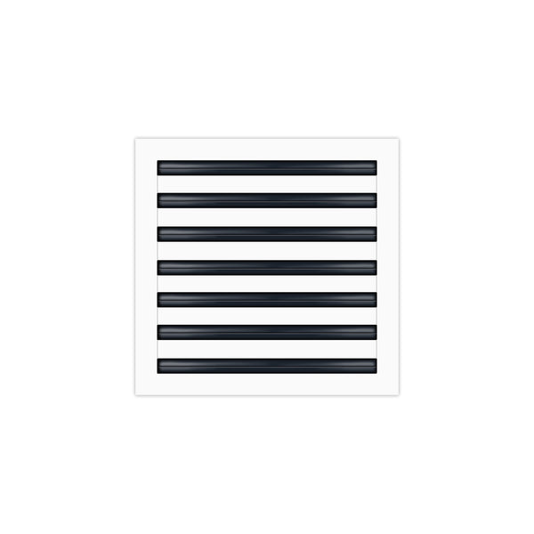 Front of 14x14 Modern Air Vent Cover White - 14x14 Standard Linear Slot Diffuser White - Texas Buildmart