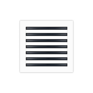Front of 14x14 Modern Air Vent Cover White - 14x14 Standard Linear Slot Diffuser White - Texas Buildmart