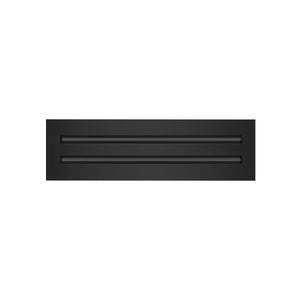 Front of 14x4 Modern Air Vent Cover Black - 14x4 Standard Linear Slot Diffuser Black - Texas Buildmart