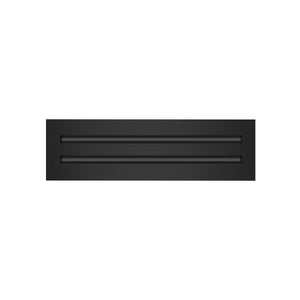 Front of 14x4 Modern Air Vent Cover Black - 14x4 Standard Linear Slot Diffuser Black - Texas Buildmart