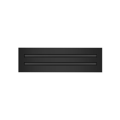 Front of 14x4 Modern Air Vent Cover Black - 14x4 Standard Linear Slot Diffuser Black - Texas Buildmart