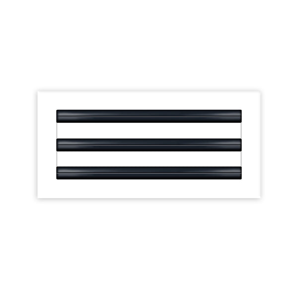 Front of 14x6 Modern Air Vent Cover White - 14x6 Standard Linear Slot Diffuser White - Texas Buildmart