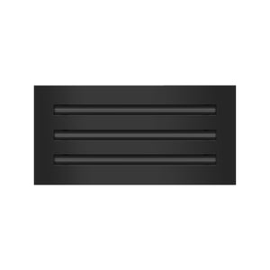 Front of 14x6 Modern Air Vent Cover Black - 14x6 Standard Linear Slot Diffuser Black - Texas Buildmart