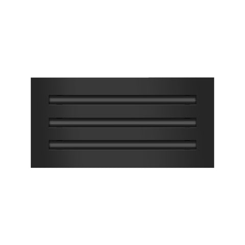 Front of 14x6 Modern Air Vent Cover Black - 14x6 Standard Linear Slot Diffuser Black - Texas Buildmart