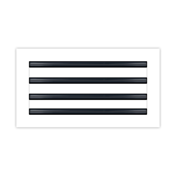 BUILDMART - 14x8 White Modern AC Vent Cover - Decorative Air Vent - Standard Linear Slot Diffuser - Register Grille for Ceiling, Walls & Floors - Texas Buildmart