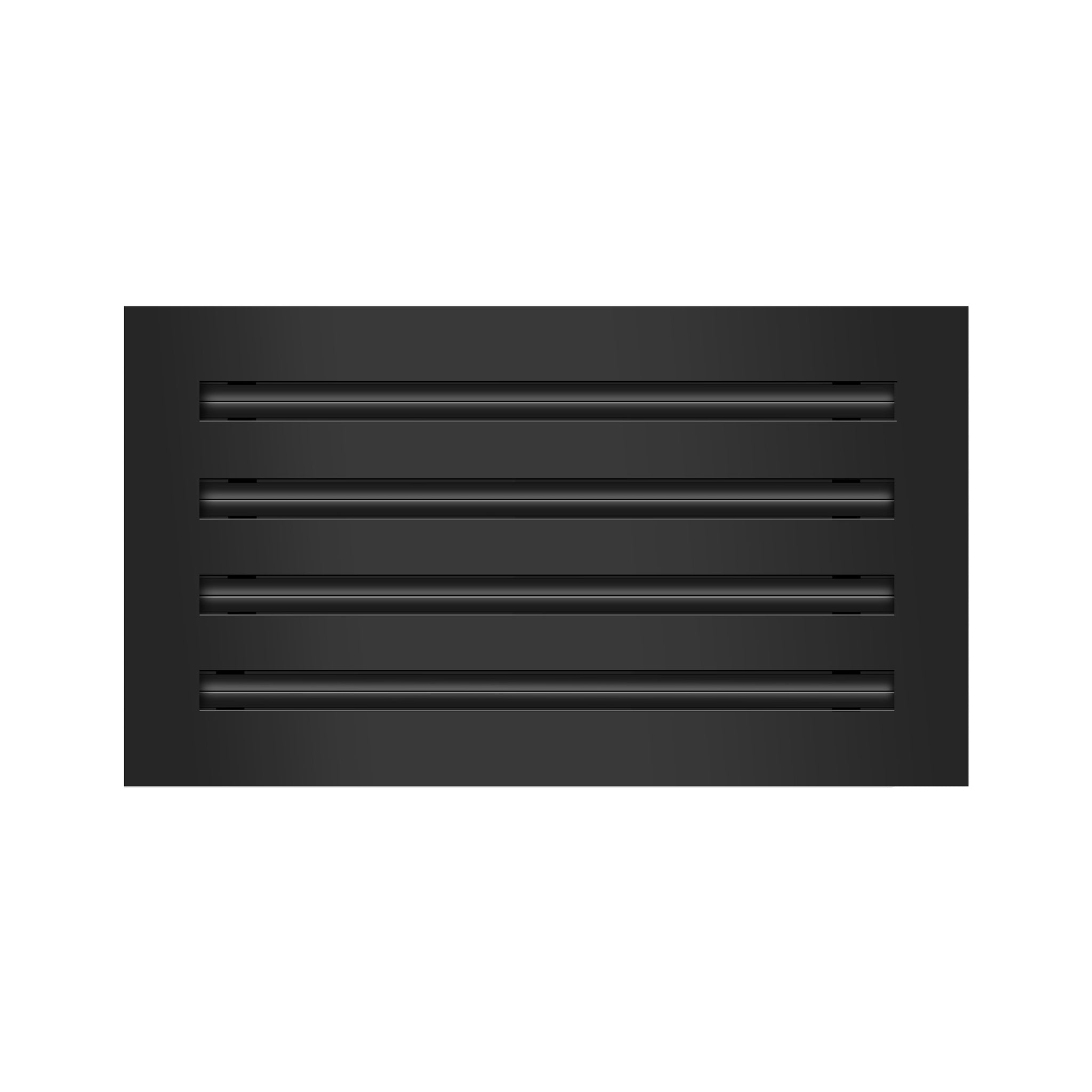 Front of 14x8 Modern Air Vent Cover Black - 14x8 Standard Linear Slot Diffuser Black - Texas Buildmart