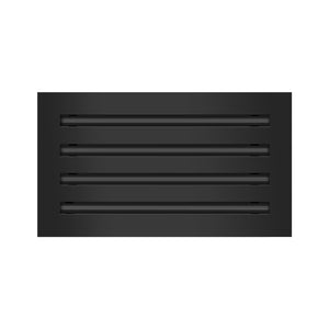 Front of 14x8 Modern Air Vent Cover Black - 14x8 Standard Linear Slot Diffuser Black - Texas Buildmart