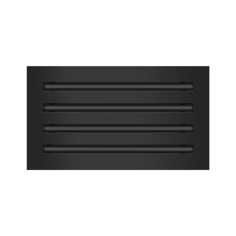 Front of 14x8 Modern Air Vent Cover Black - 14x8 Standard Linear Slot Diffuser Black - Texas Buildmart