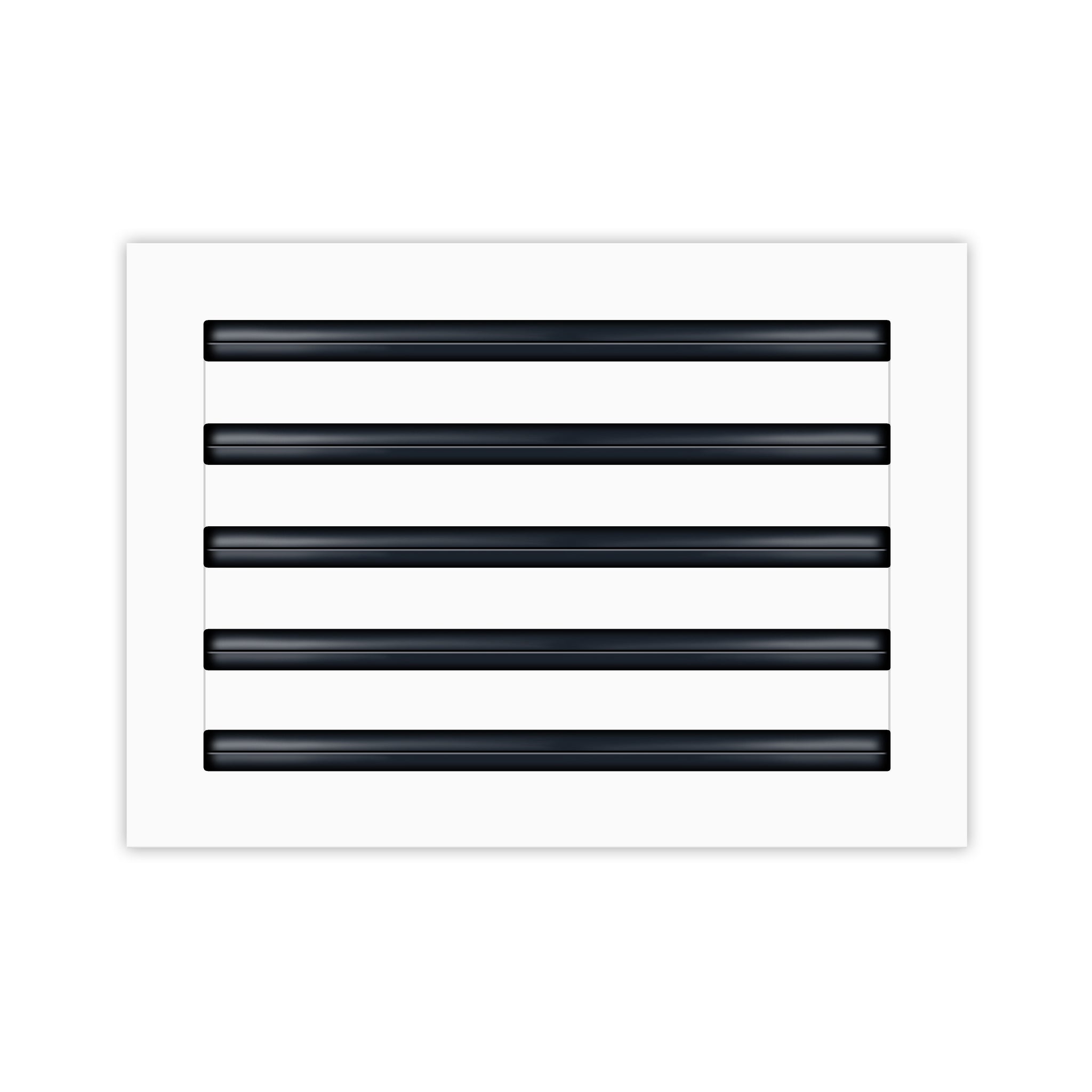 Front of 16x10 Modern Air Vent Cover White - 16x10 Standard Linear Slot Diffuser White - Texas Buildmart