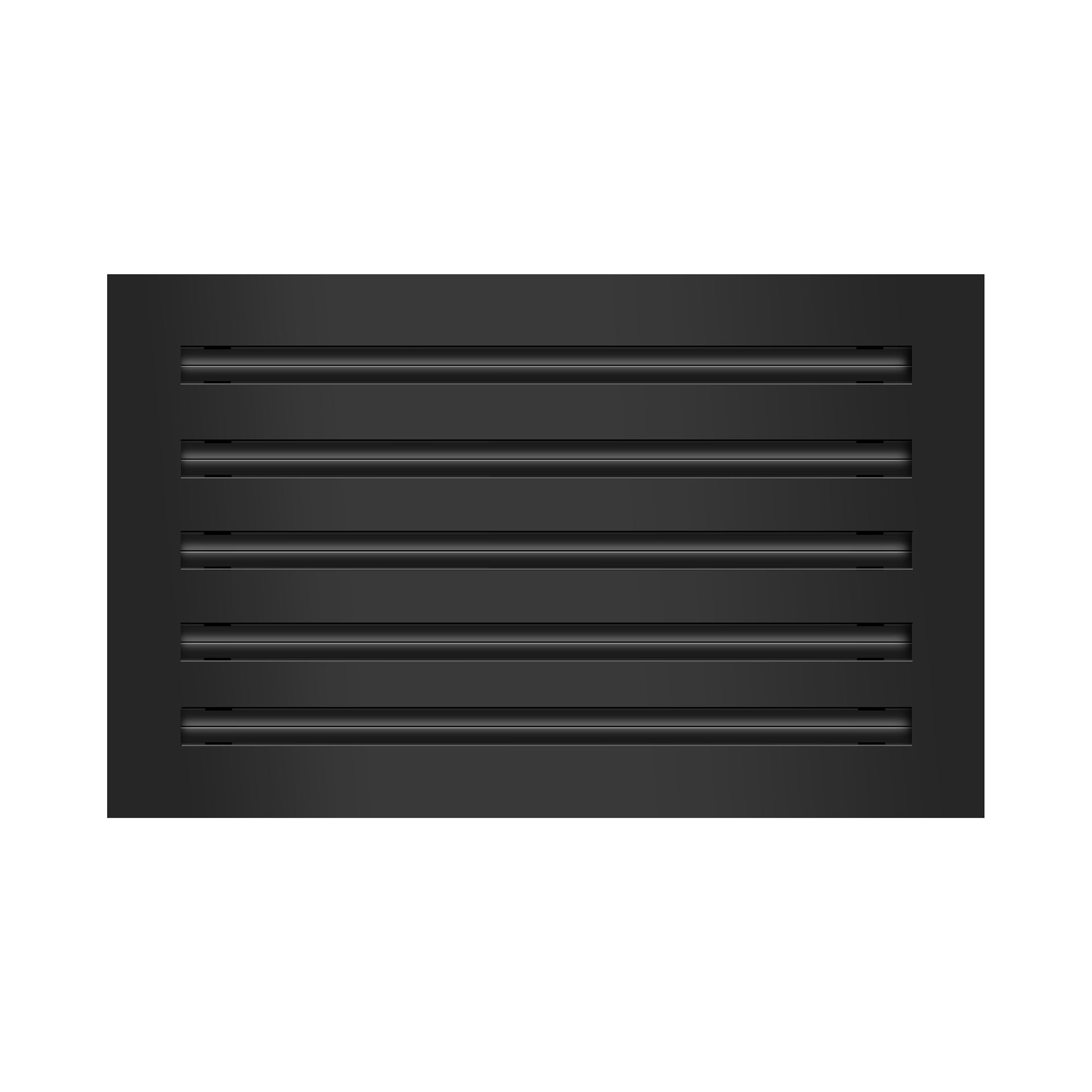 Front of 16x10 Modern Air Vent Cover Black - 16x10 Standard Linear Slot Diffuser Black - Texas Buildmart