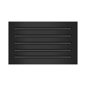 Front of 16x10 Modern Air Vent Cover Black - 16x10 Standard Linear Slot Diffuser Black - Texas Buildmart