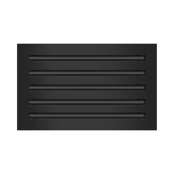 Front of 16x10 Modern Air Vent Cover Black - 16x10 Standard Linear Slot Diffuser Black - Texas Buildmart