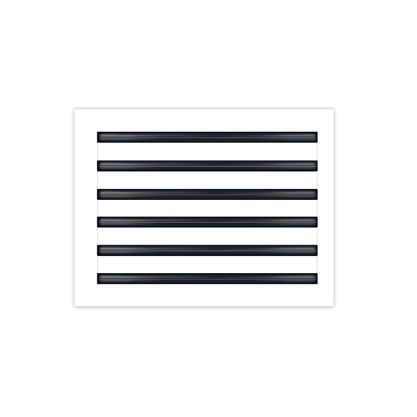 Front of 16x12 Modern Air Vent Cover White - 16x12 Standard Linear Slot Diffuser White - Texas Buildmart
