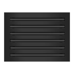 Front of 16x12 Modern Air Vent Cover Black - 16x12 Standard Linear Slot Diffuser Black - Texas Buildmart