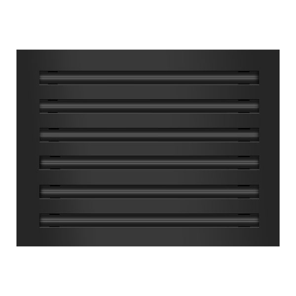 Front of 16x12 Modern Air Vent Cover Black - 16x12 Standard Linear Slot Diffuser Black - Texas Buildmart