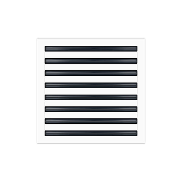 Front of 16x16 Modern Air Vent Cover White - 16x16 Standard Linear Slot Diffuser White - Texas Buildmart