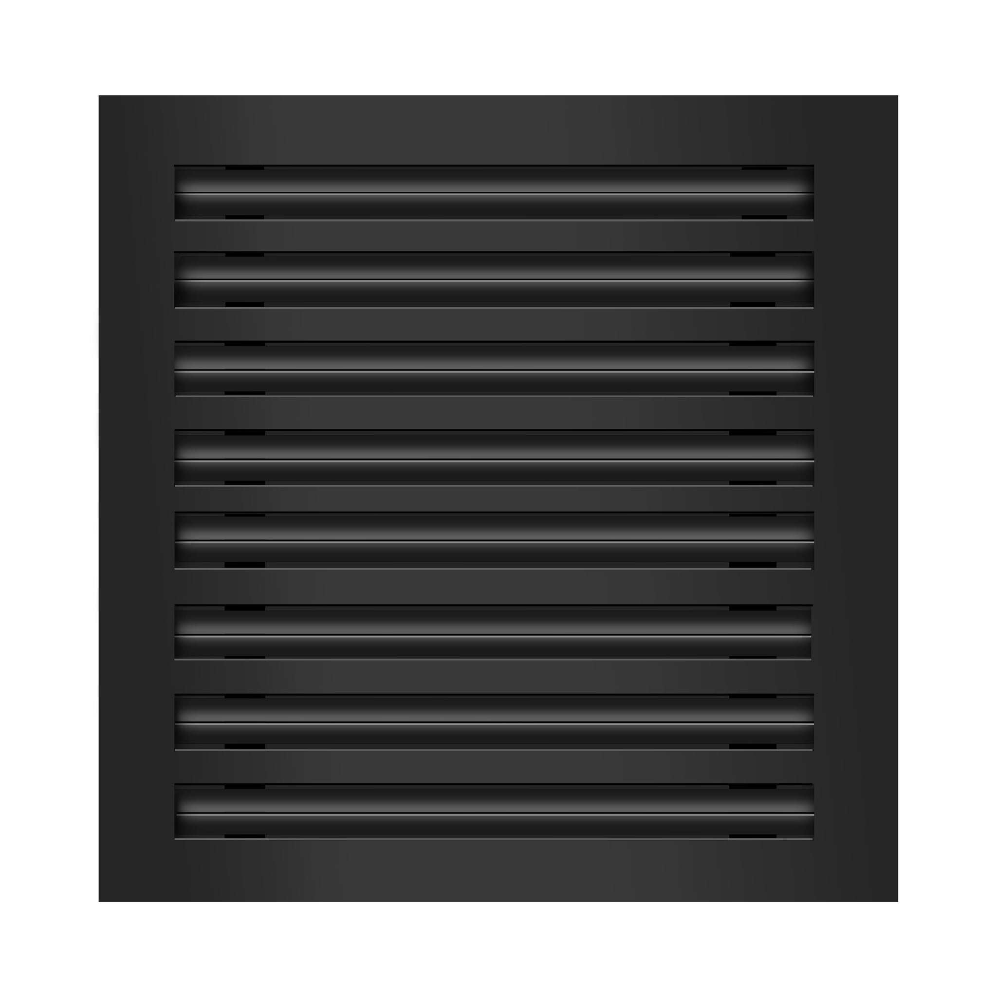Front of 16x16 Modern Air Vent Cover Black - 16x16 Standard Linear Slot Diffuser Black - Texas Buildmart