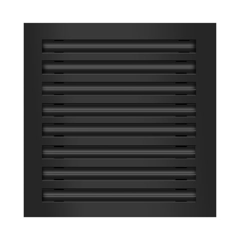 Front of 16x16 Modern Air Vent Cover Black - 16x16 Standard Linear Slot Diffuser Black - Texas Buildmart