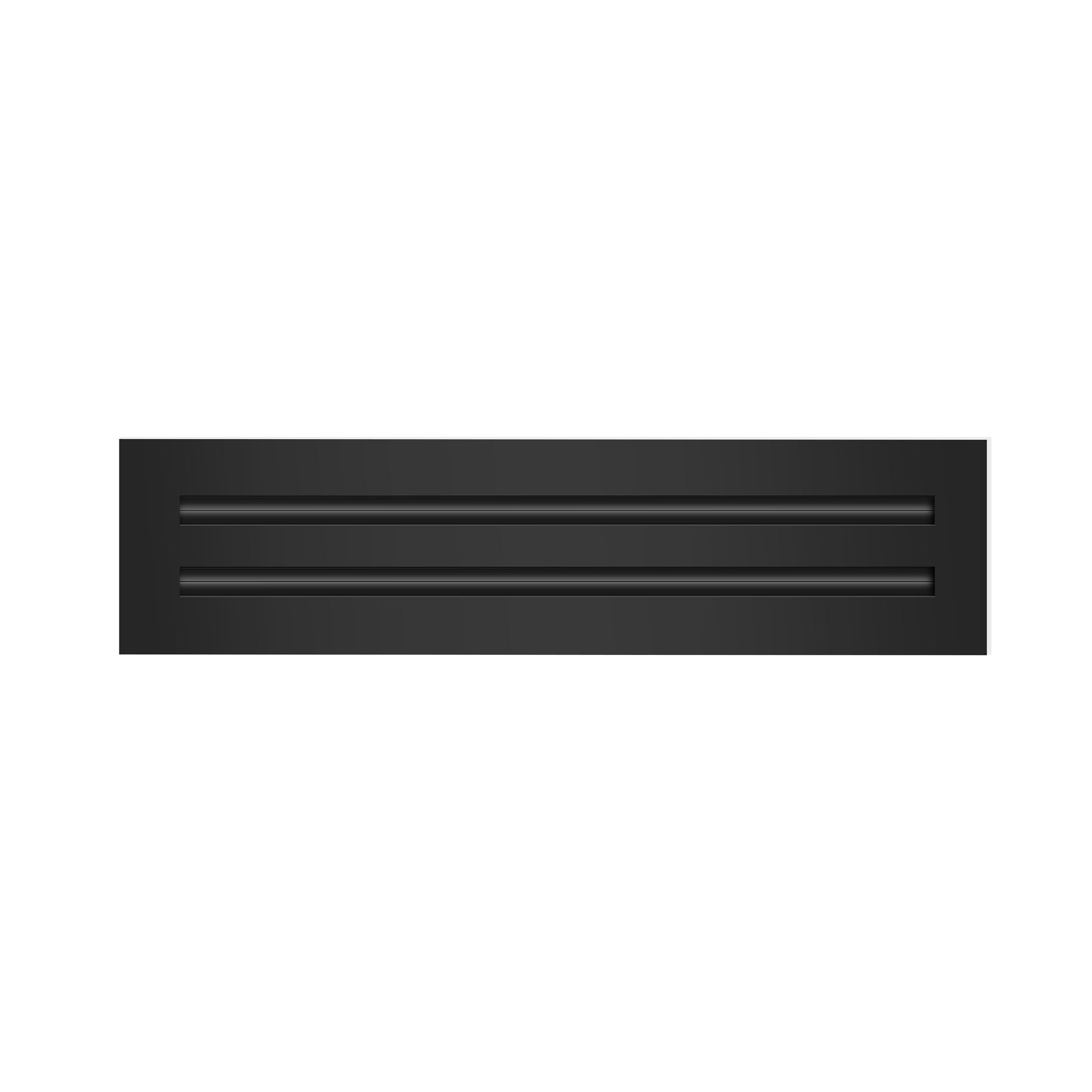 Front of 16x4 Modern Air Vent Cover Black - 16x4 Standard Linear Slot Diffuser Black - Texas Buildmart